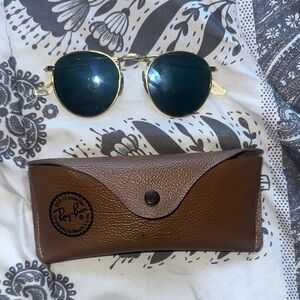 Ray-Ban Gold and Brown Sunglasses Case